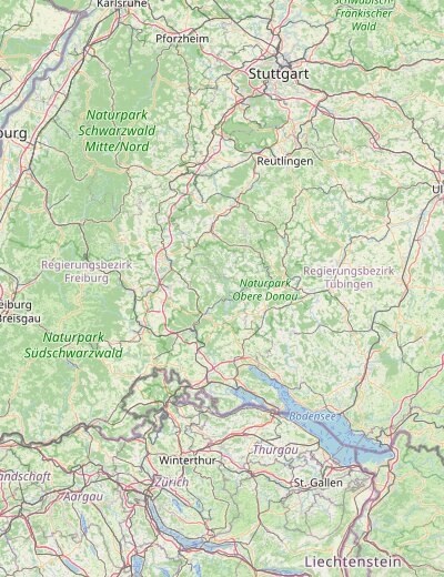Map of the DACH engineering corridor: Balingen lies between Stuttgart to the north and Zürich to the south, near Lake Constance.