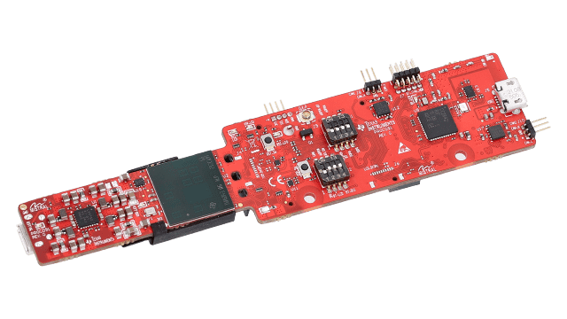 Texas Instruments IWR6843 evaluation module with antenna-on-package.